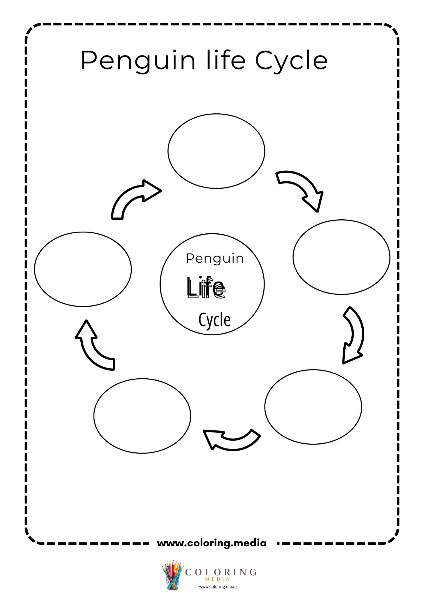 Blank penguin life cycle chart
