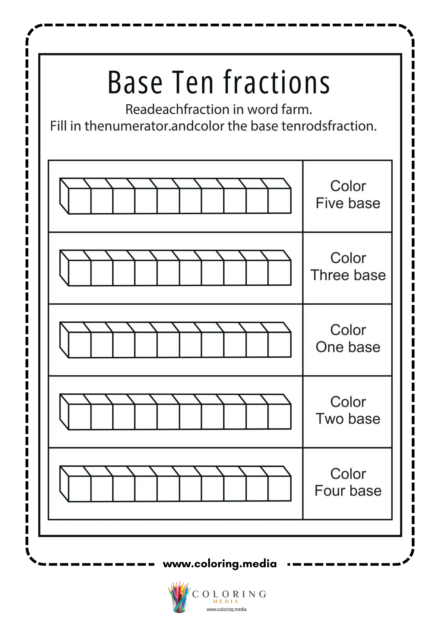 Blank fraction circle template worksheet