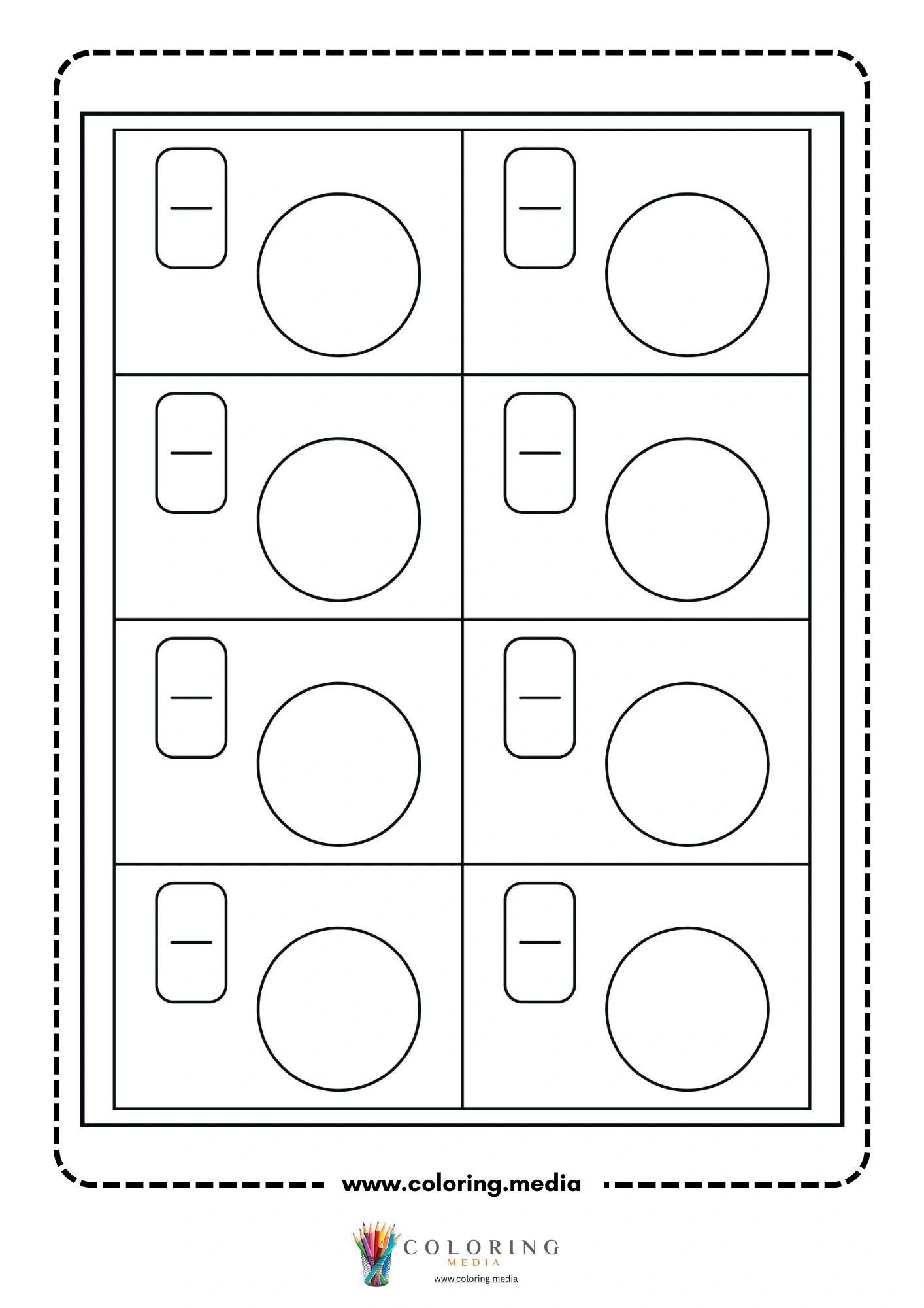 Roll and draw fraction worksheet with blank circles