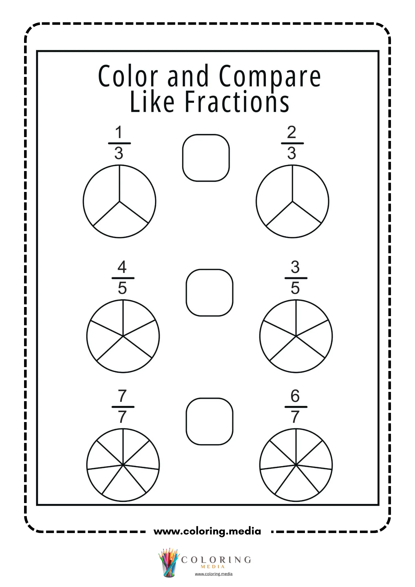 Cut and paste a fraction sorting worksheet for one fourth and one sixth