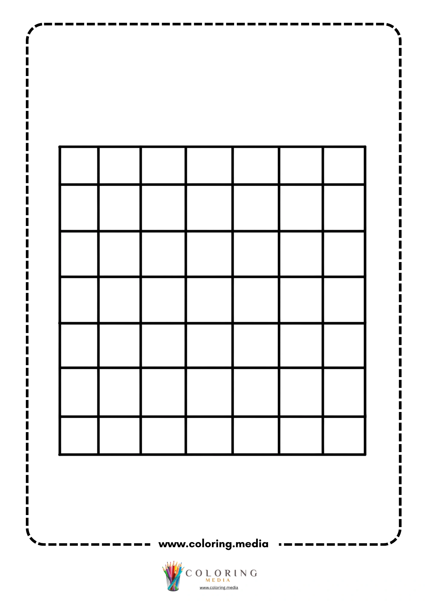 Easy square grid pattern coloring page