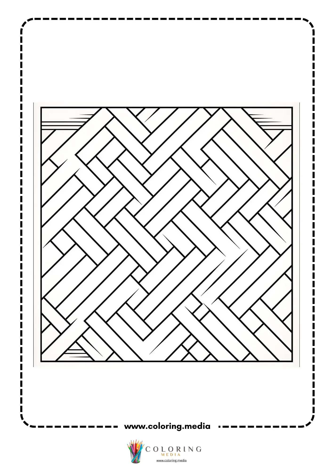 Easy woven rectangle pattern coloring page
