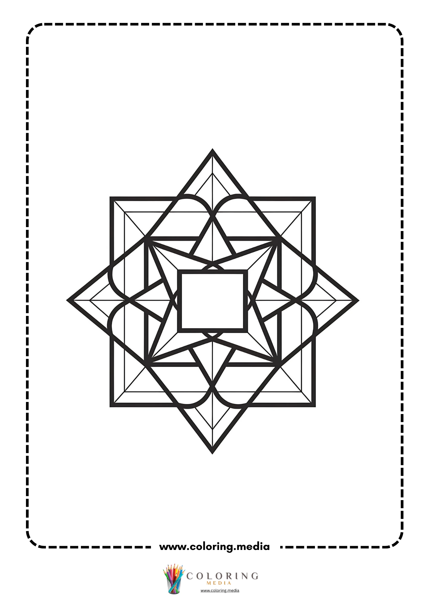 Easy abstract geometric pattern coloring page page 18