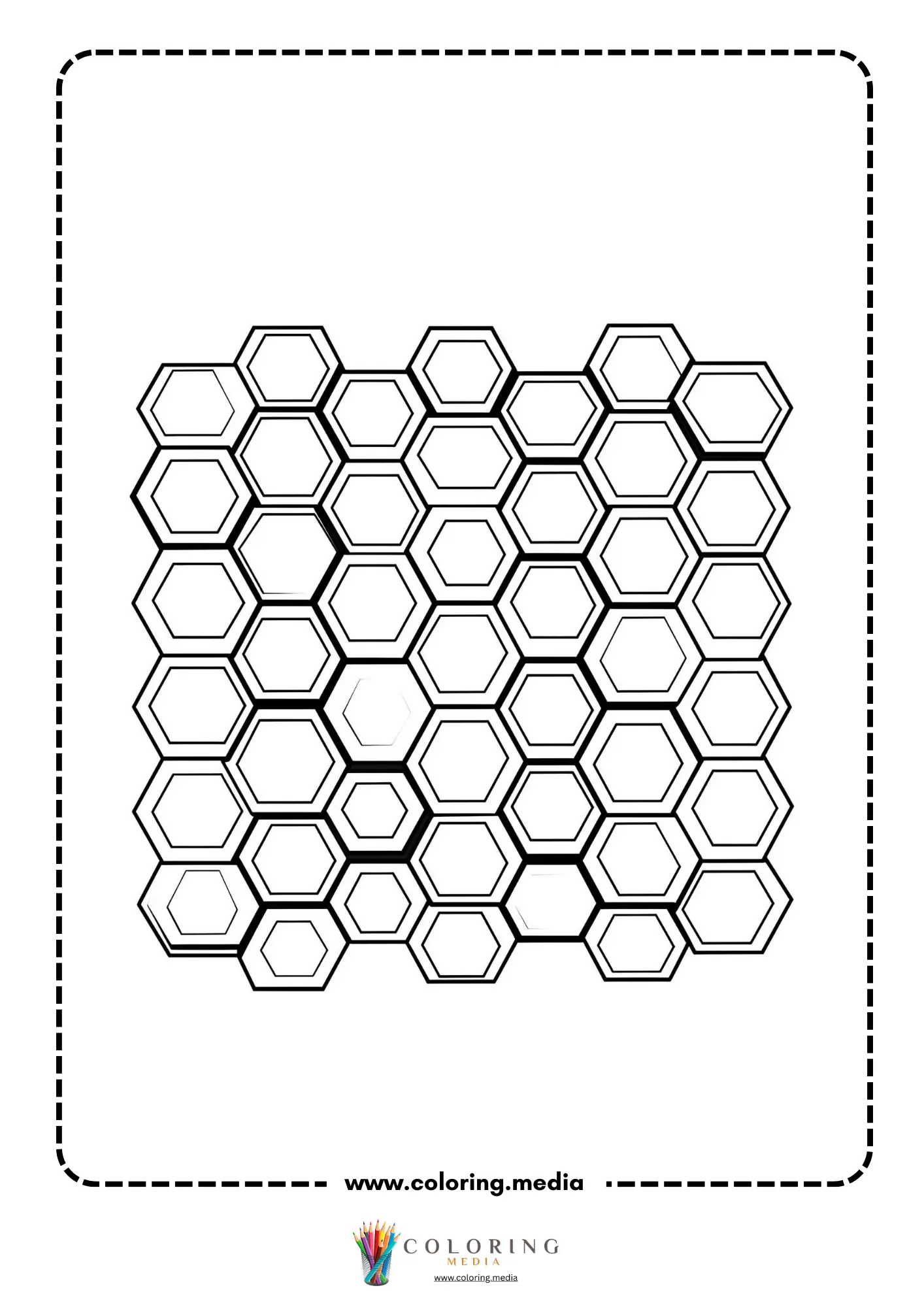 Easy abstract geometric pattern coloring page page 20
