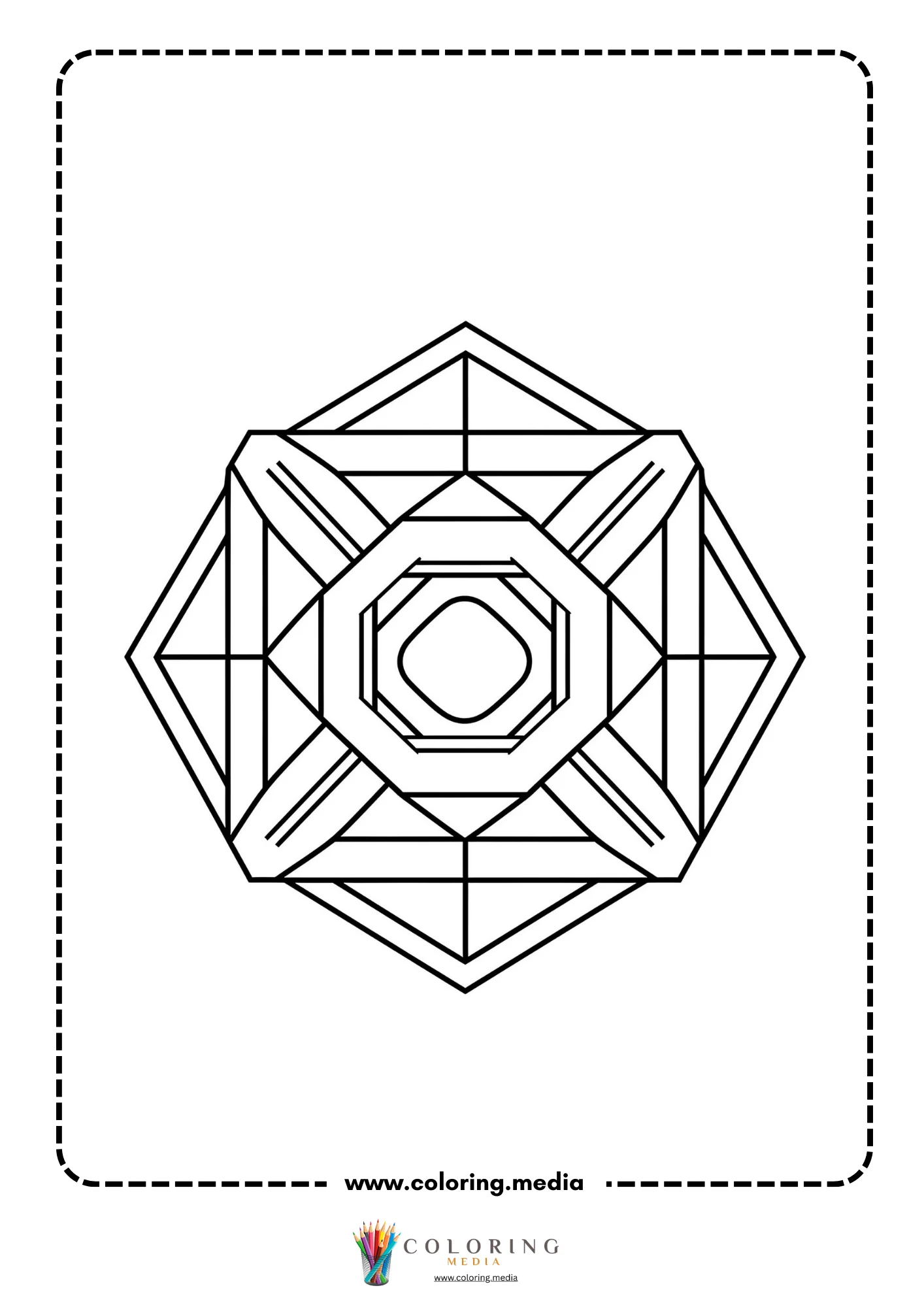 Easy abstract geometric pattern coloring page page 25