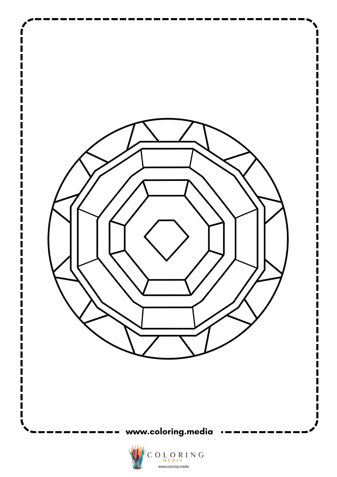 Easy abstract geometric pattern coloring page page 27