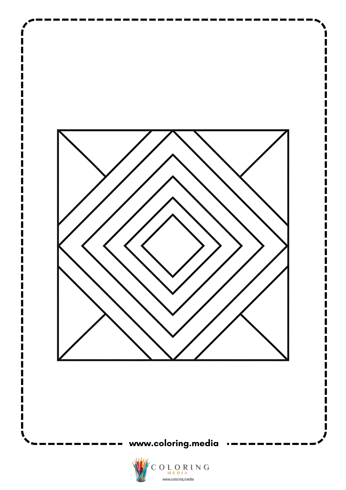 Easy abstract geometric pattern coloring page page 29