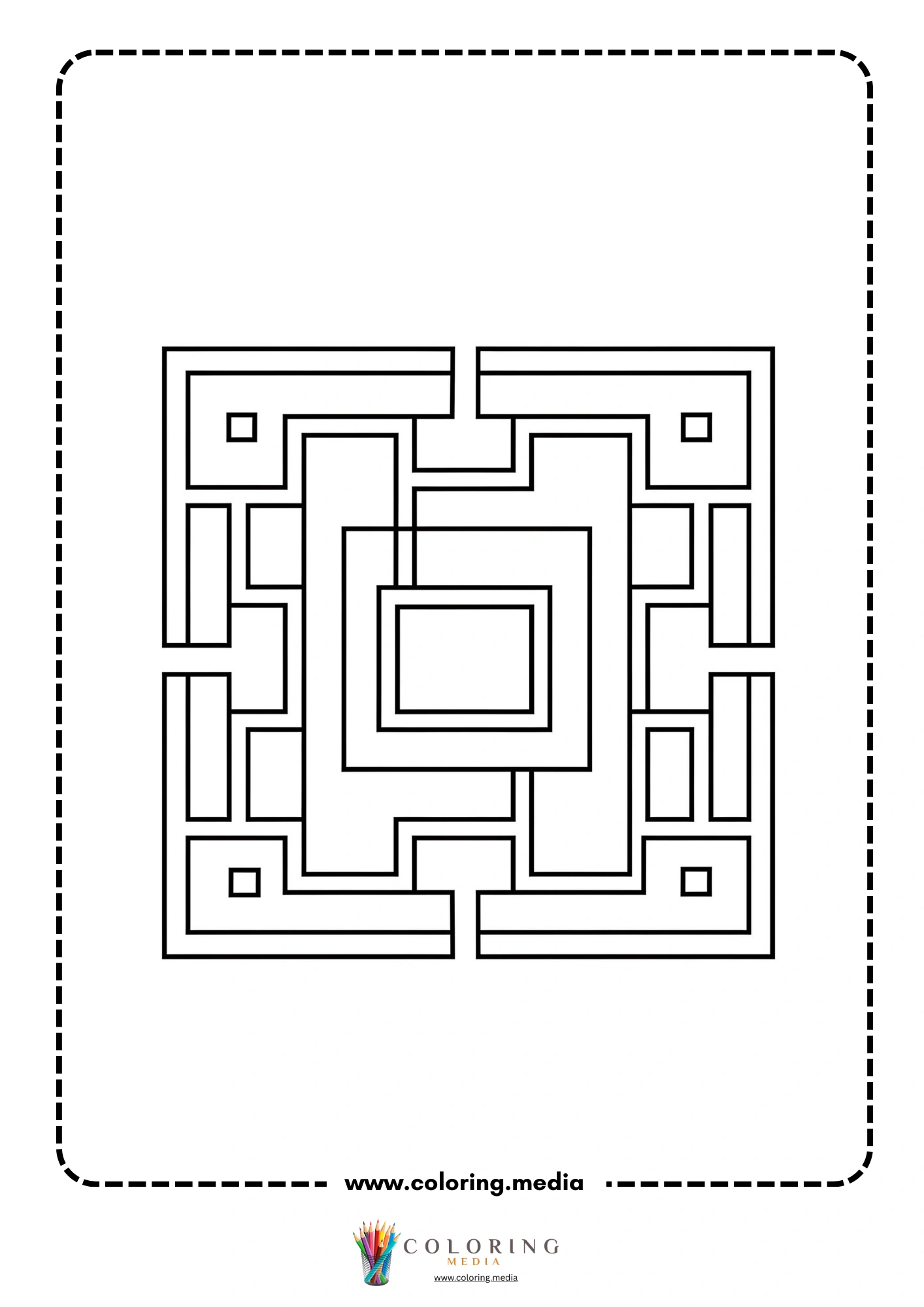 Easy abstract geometric pattern coloring page page 33