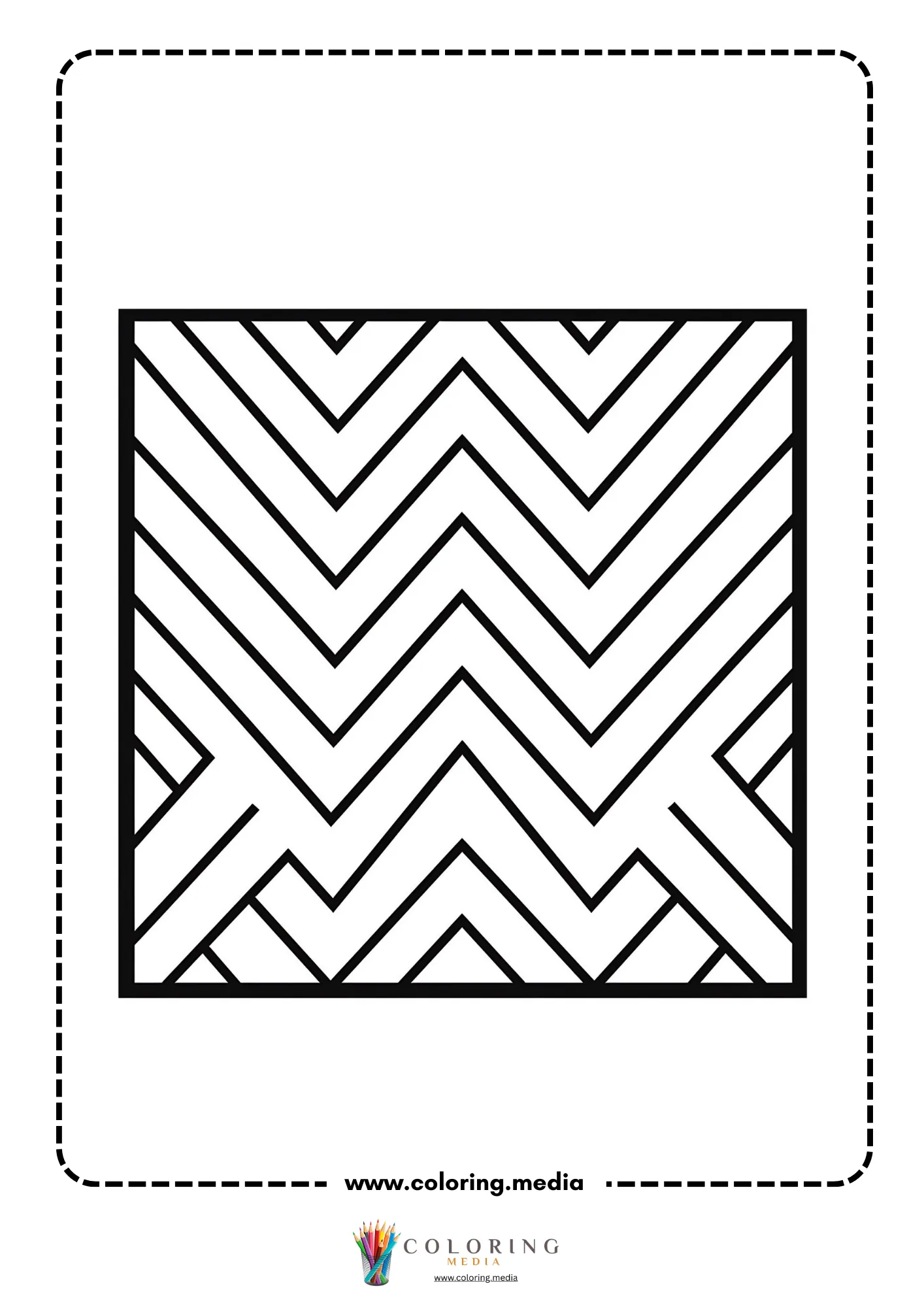 Easy chevron stripe pattern coloring page