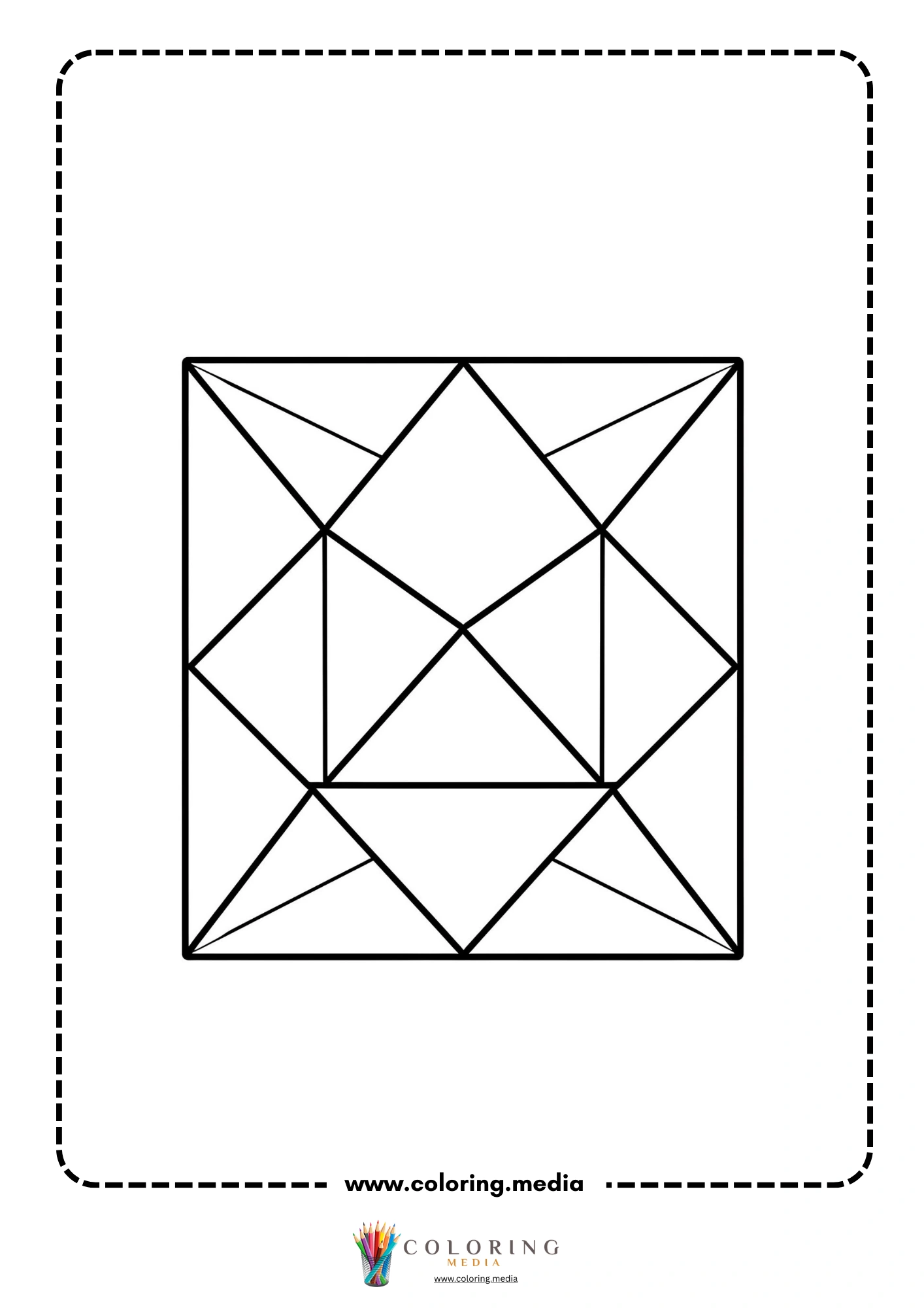 Easy abstract geometric pattern coloring page page 40
