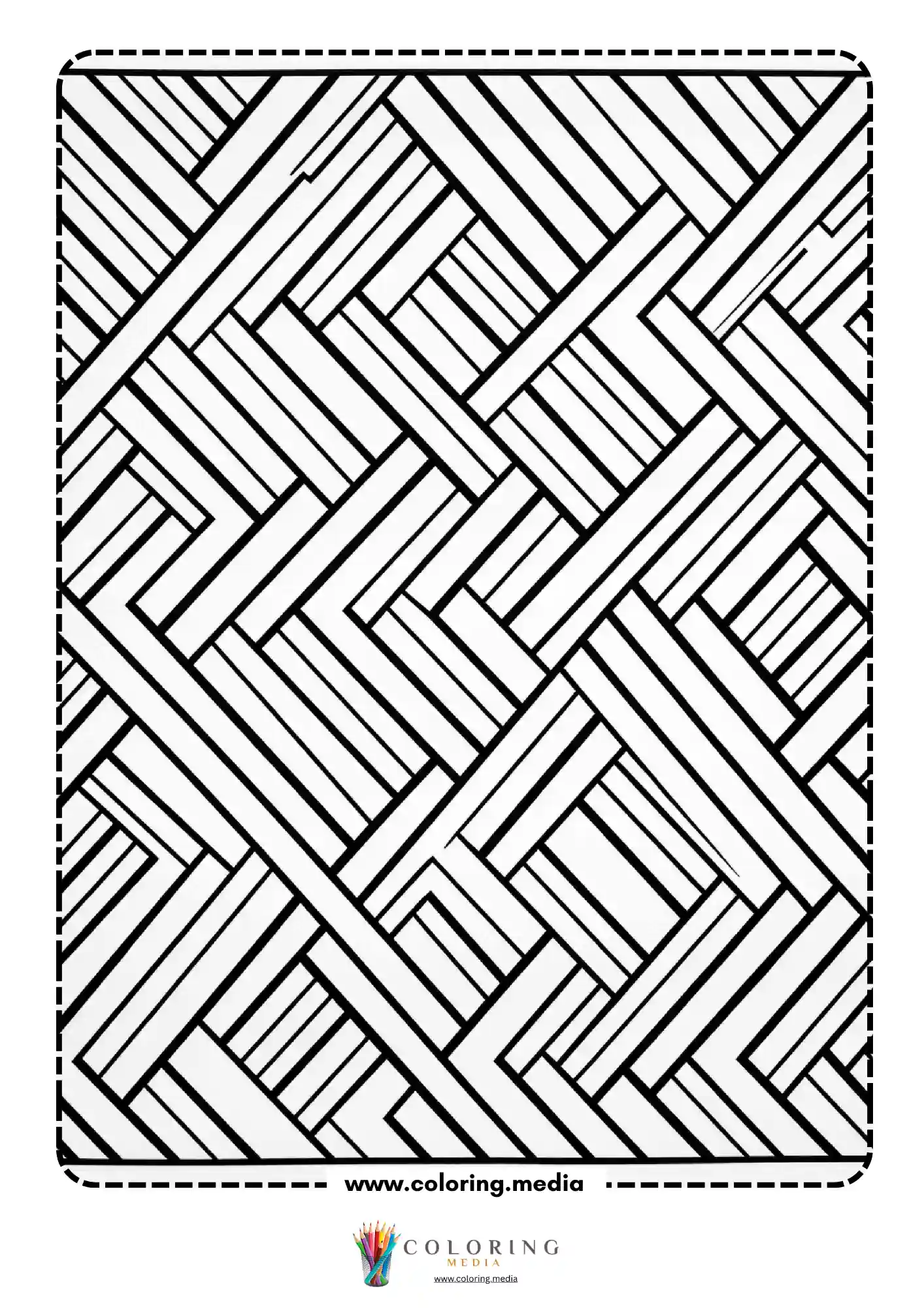 Geometric pattern coloring page with repeating line art page 10