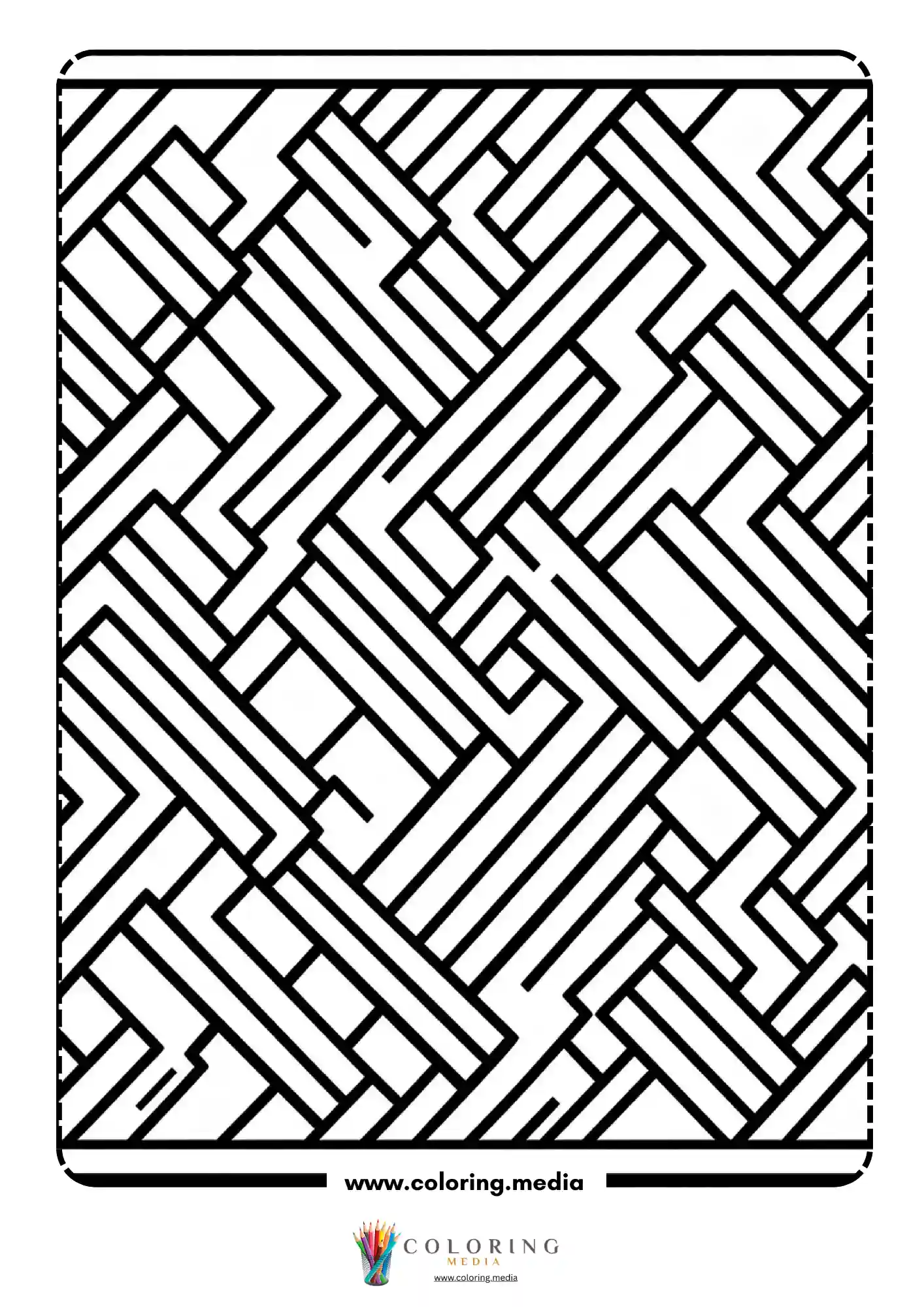 Geometric pattern coloring page with repeating line art page 12