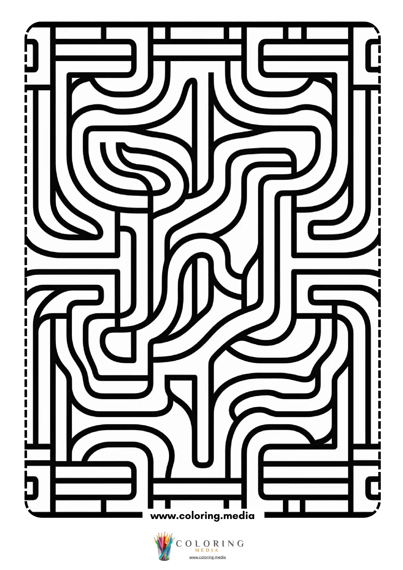 Geometric pattern coloring page with repeating line art page 13