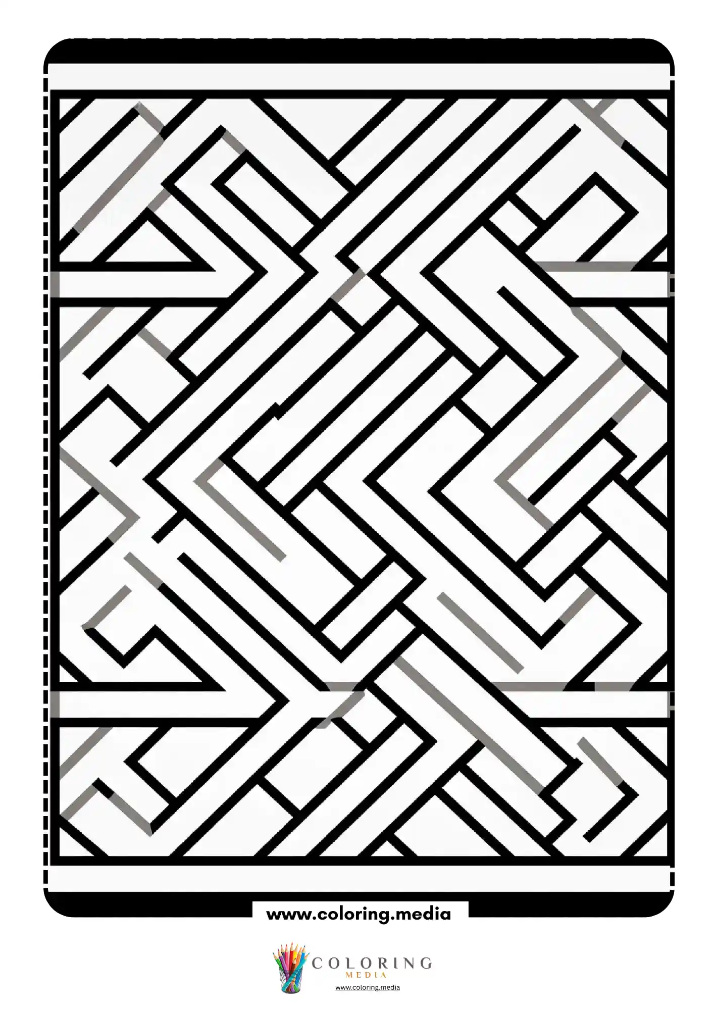 Geometric pattern coloring page with repeating line art page 15