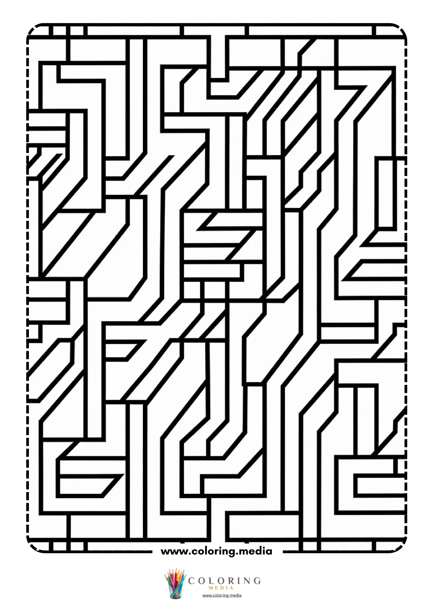Geometric pattern coloring page with repeating line art page 21