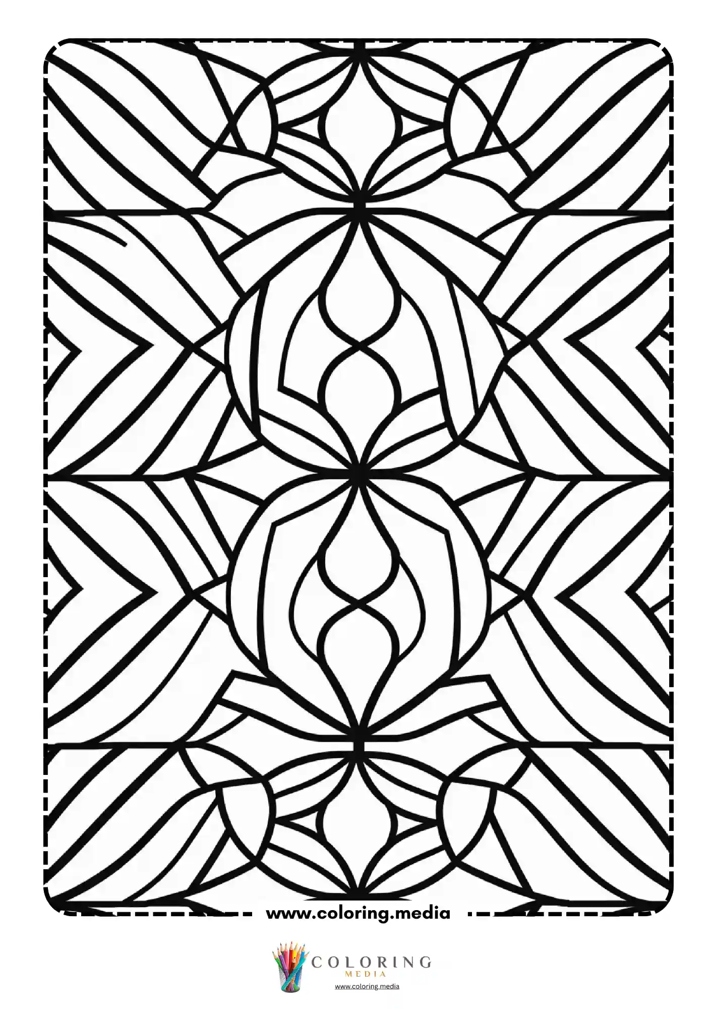 Geometric pattern coloring page with repeating line art page 22