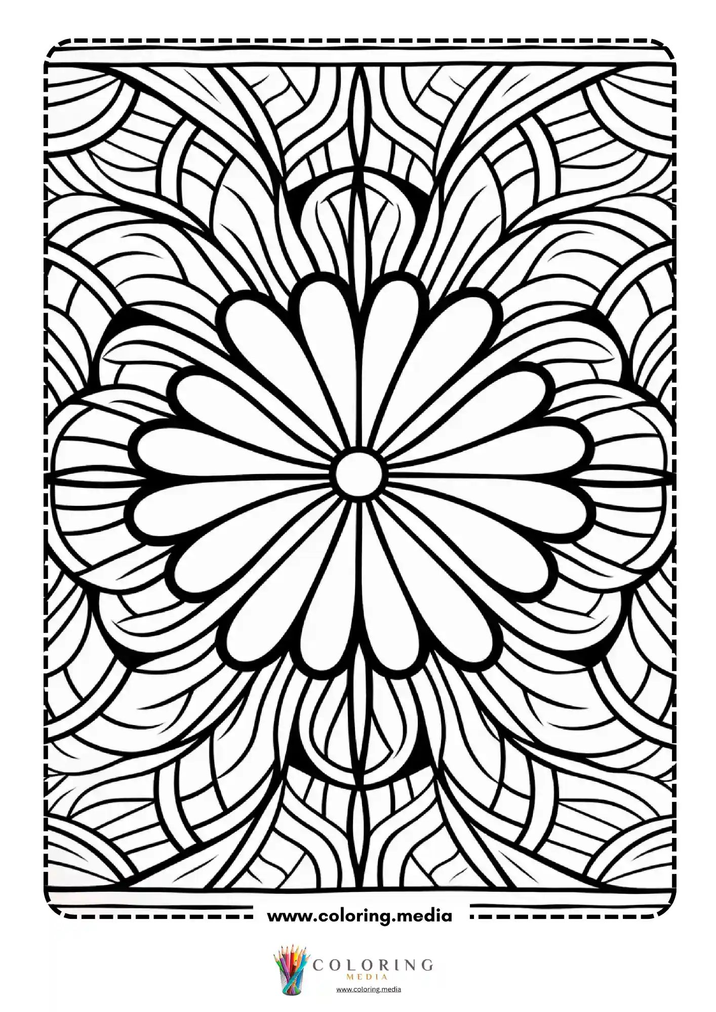 Geometric pattern coloring page with repeating line art page 24