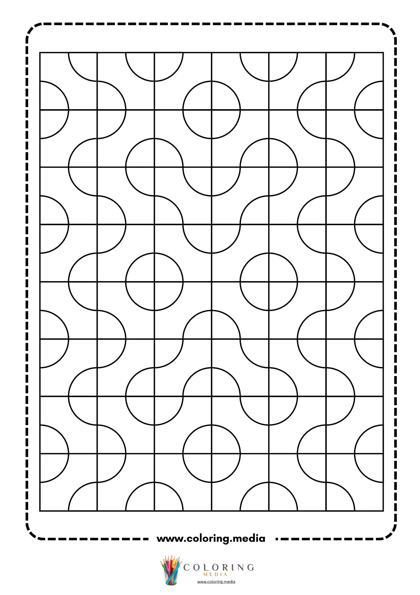 Geometric pattern coloring page with repeating line art page 27
