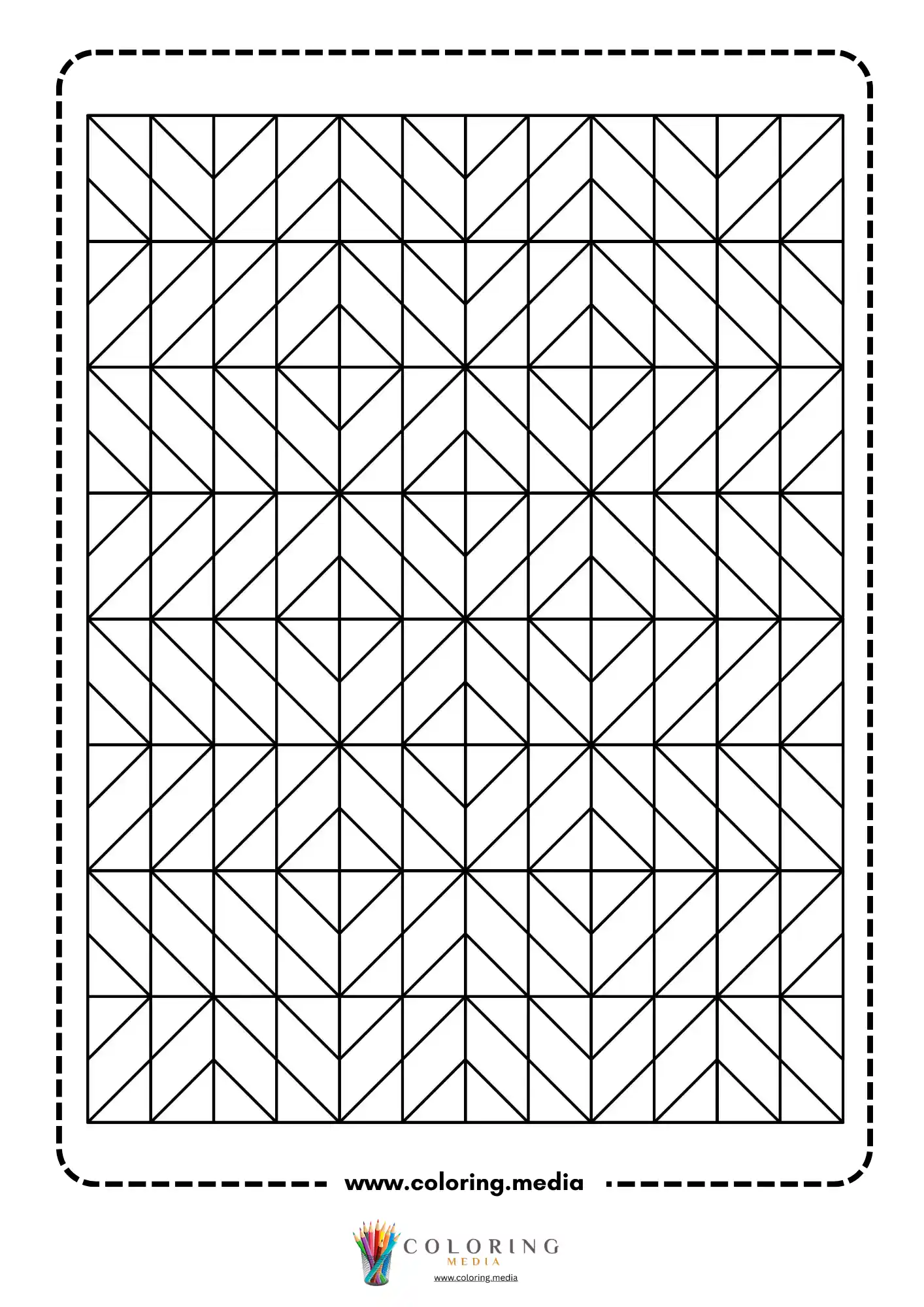 Geometric pattern coloring page with repeating line art page 28