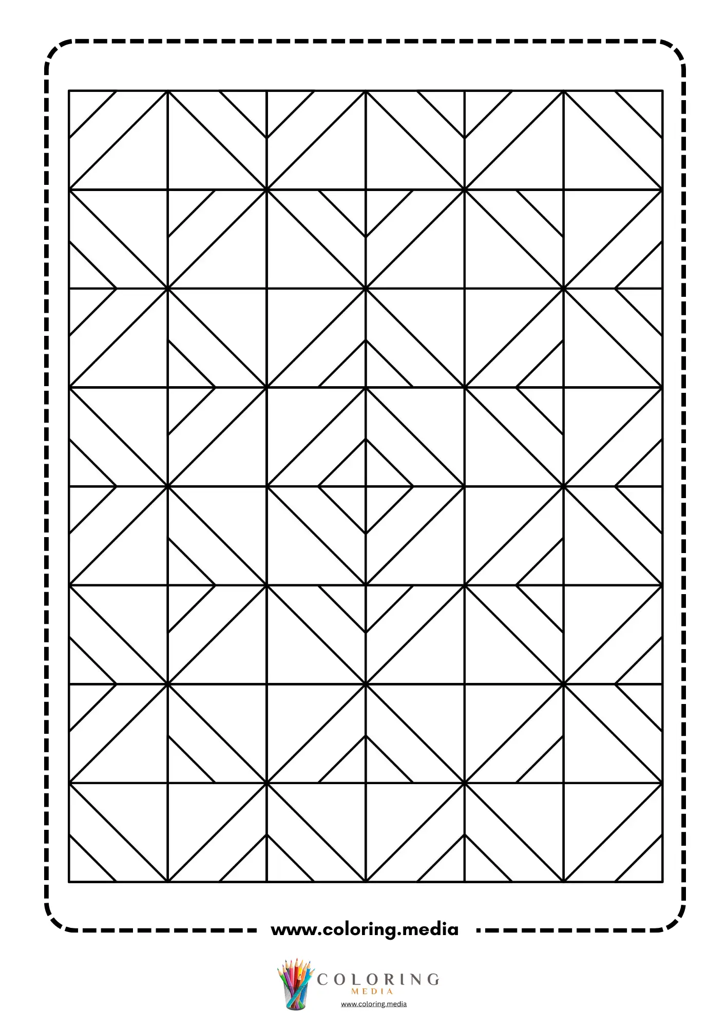 Geometric pattern coloring page with repeating line art page 29