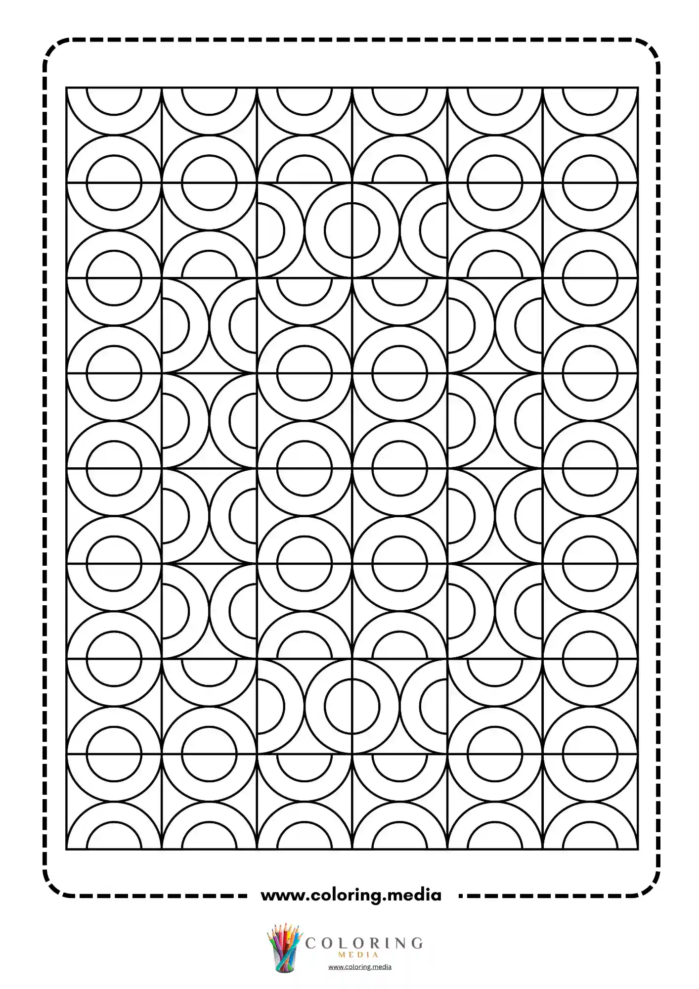 Geometric pattern coloring page with repeating line art page 32