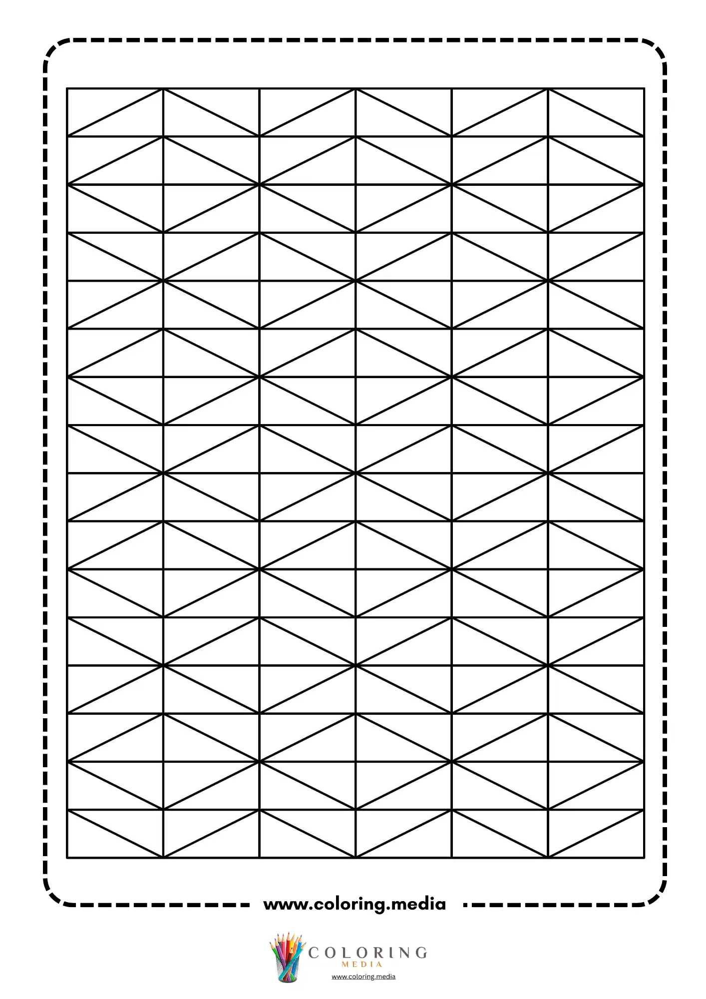 Geometric pattern coloring page with repeating line art page 35