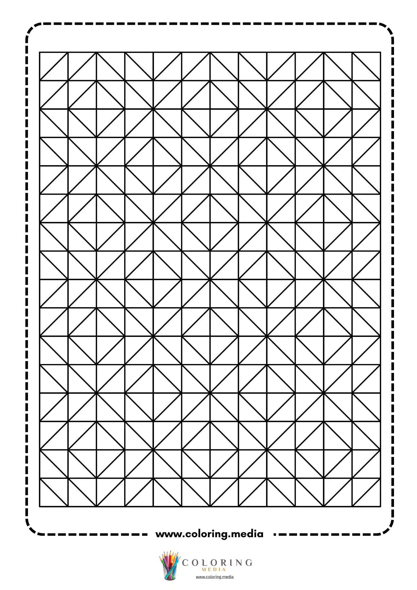 Geometric pattern coloring page with repeating line art page 37