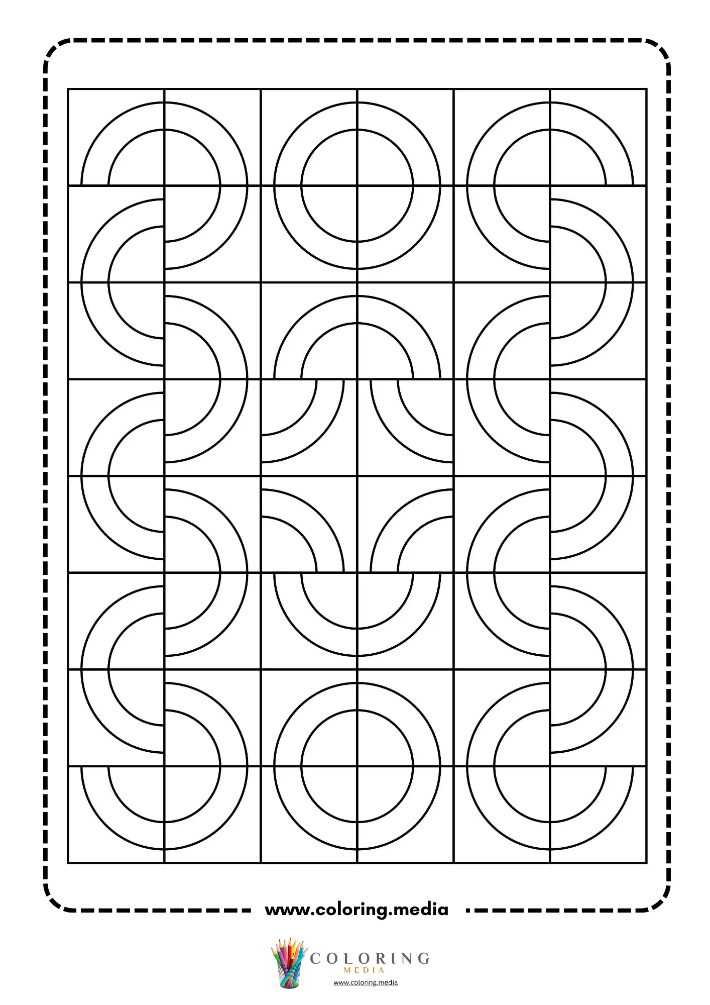 Geometric pattern coloring page with repeating line art page 40