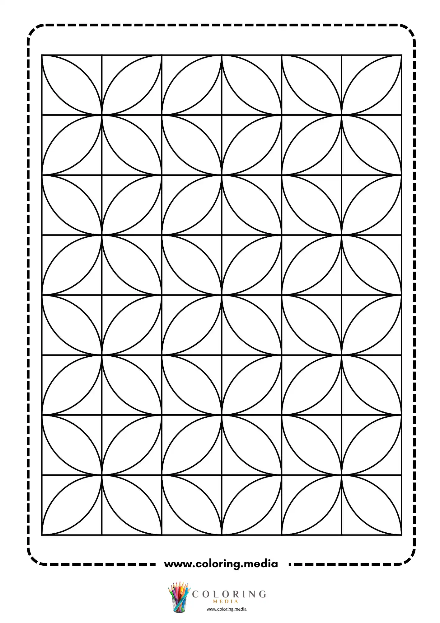 Geometric pattern coloring page with repeating line art page 41