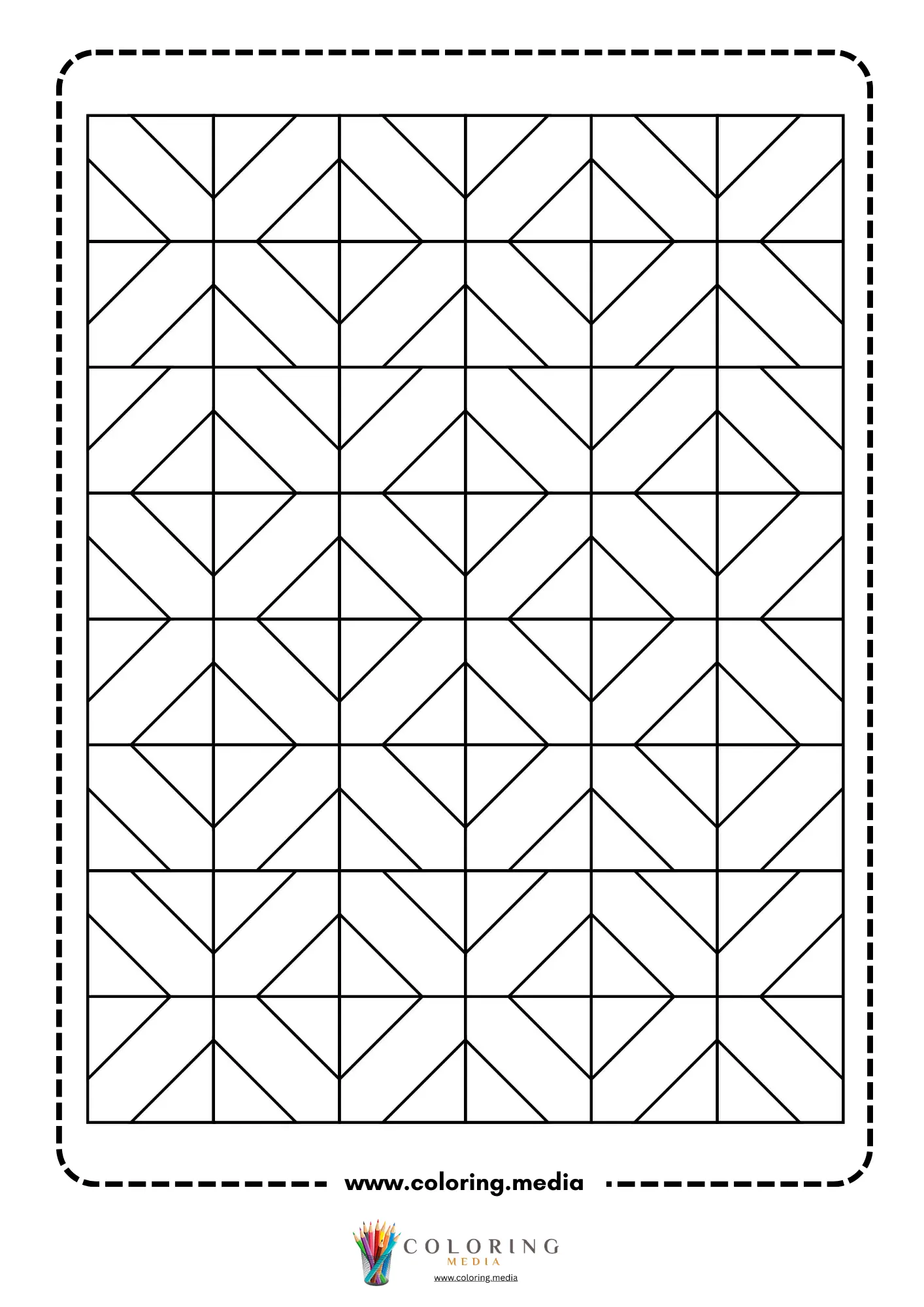 Geometric pattern coloring page with repeating line art page 42