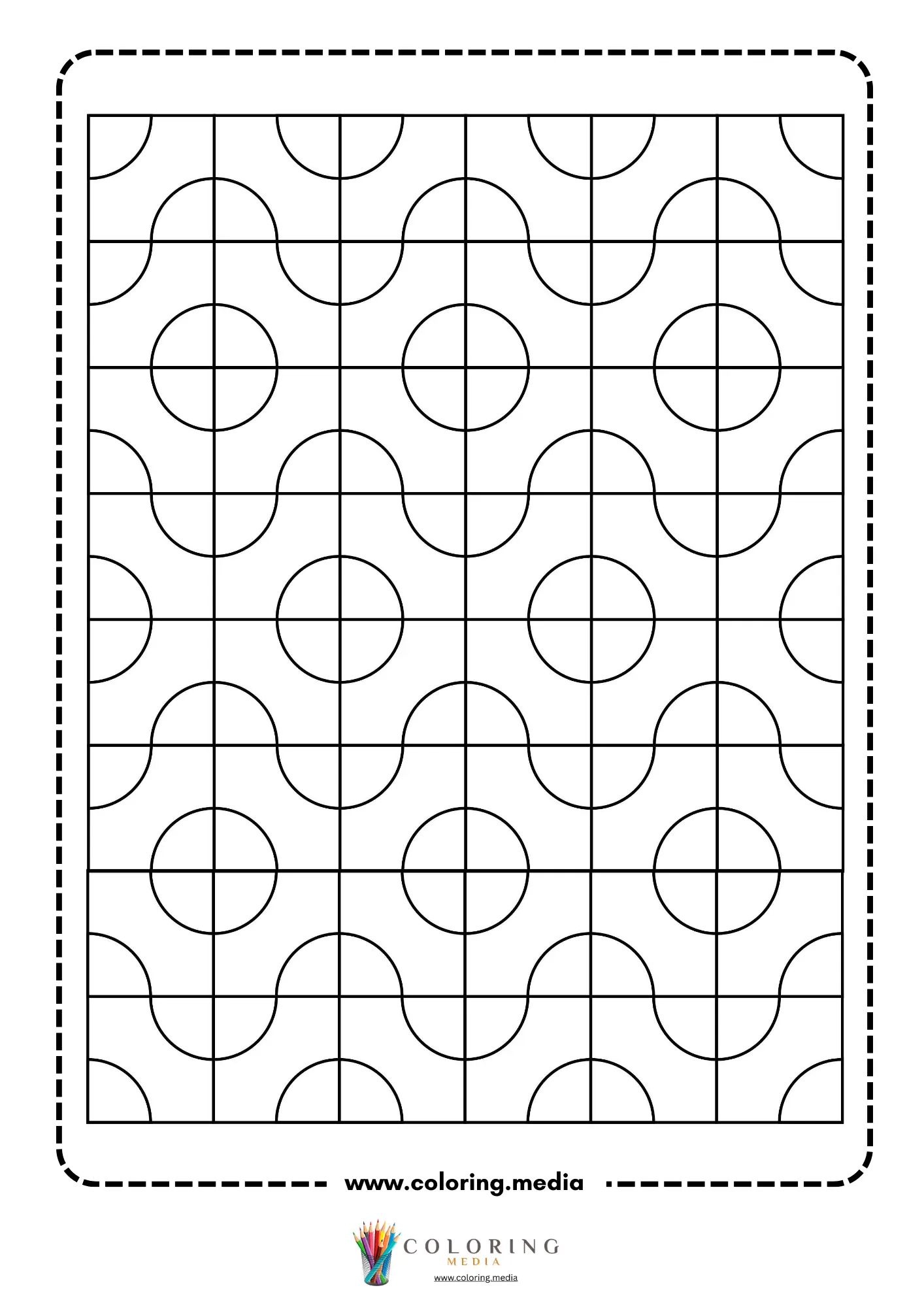 Geometric pattern coloring page with repeating line art page 43