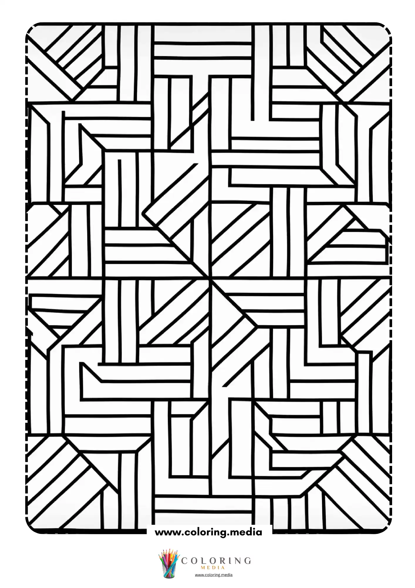 Geometric pattern coloring page with repeating line art page 6