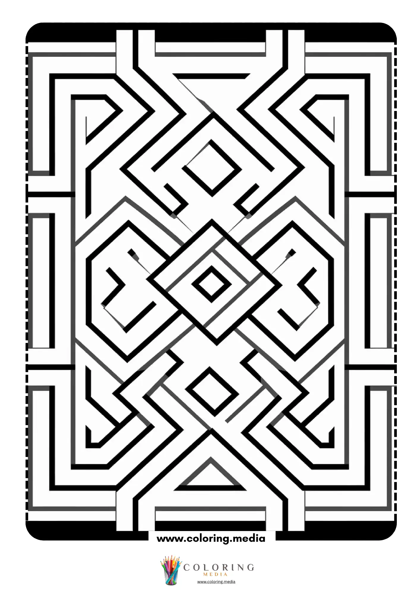 Geometric pattern coloring page with repeating line art page 8