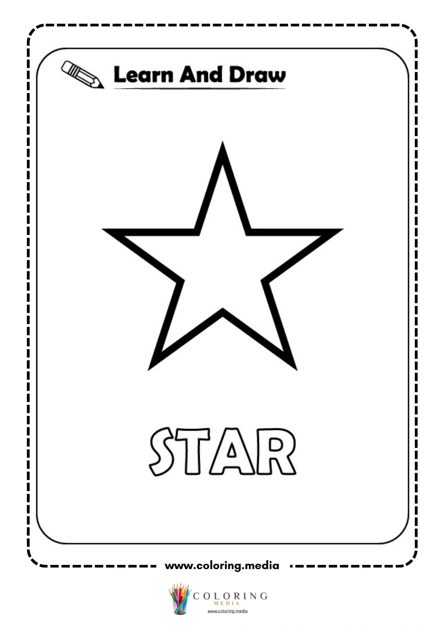 Learn and draw geometric shape activity coloring page page 15