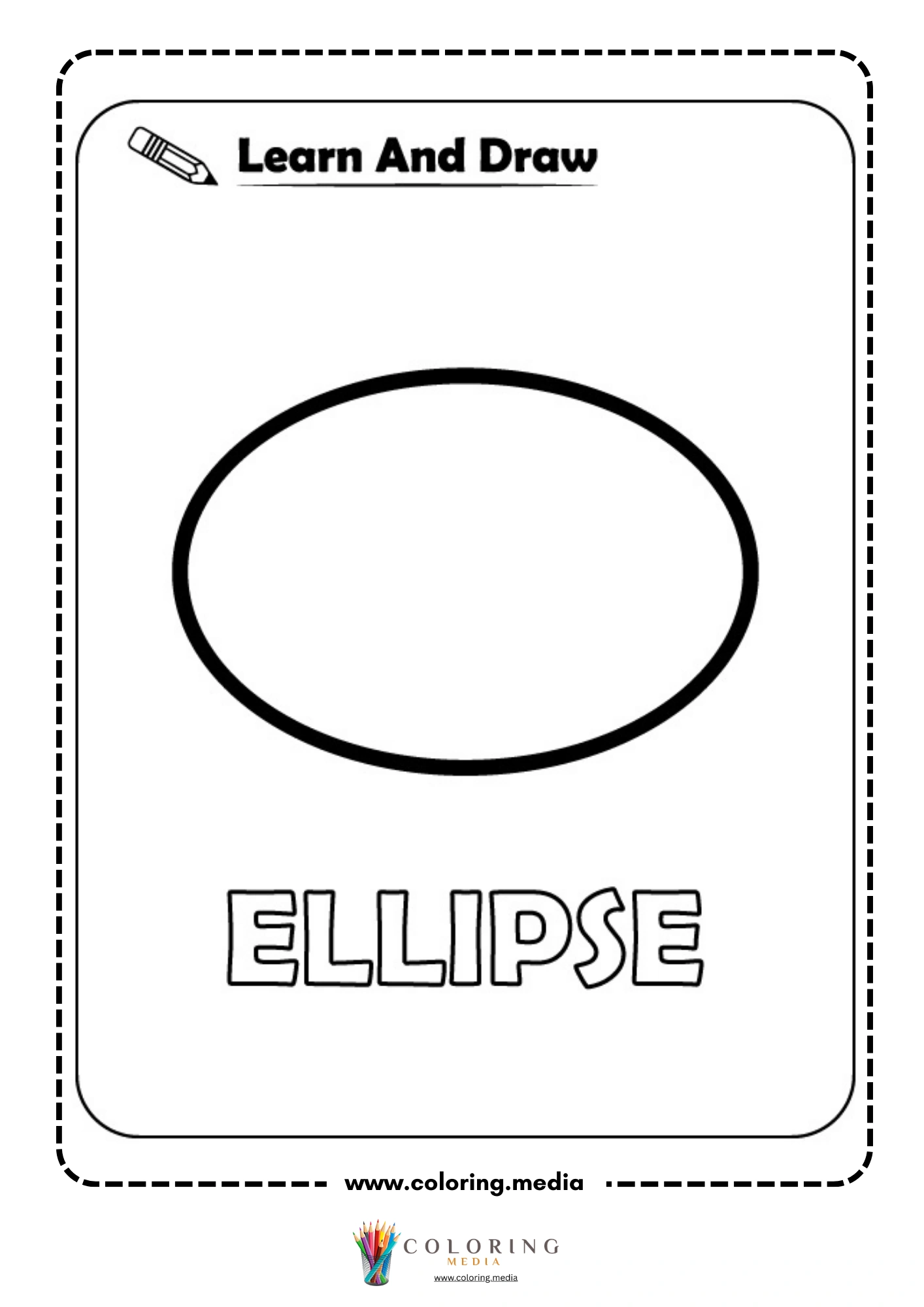Learn and draw geometric shape activity coloring page page 19