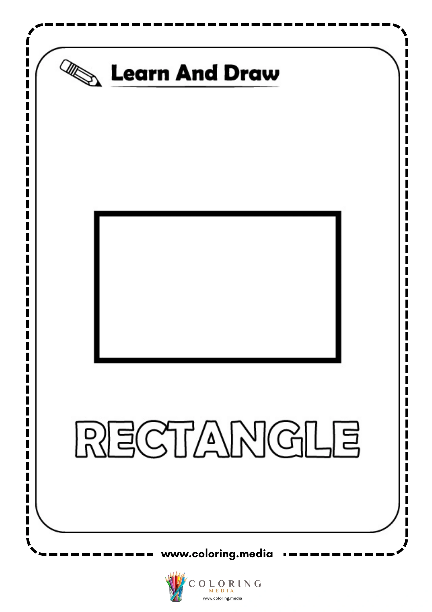 Learn and draw geometric shape activity coloring page page 20