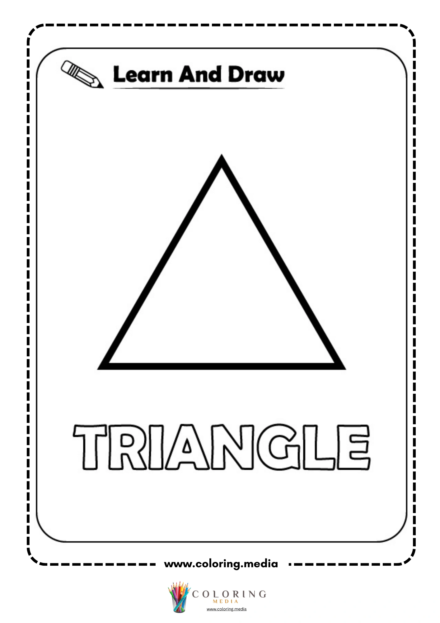 Learn and draw geometric shape activity coloring page page 21