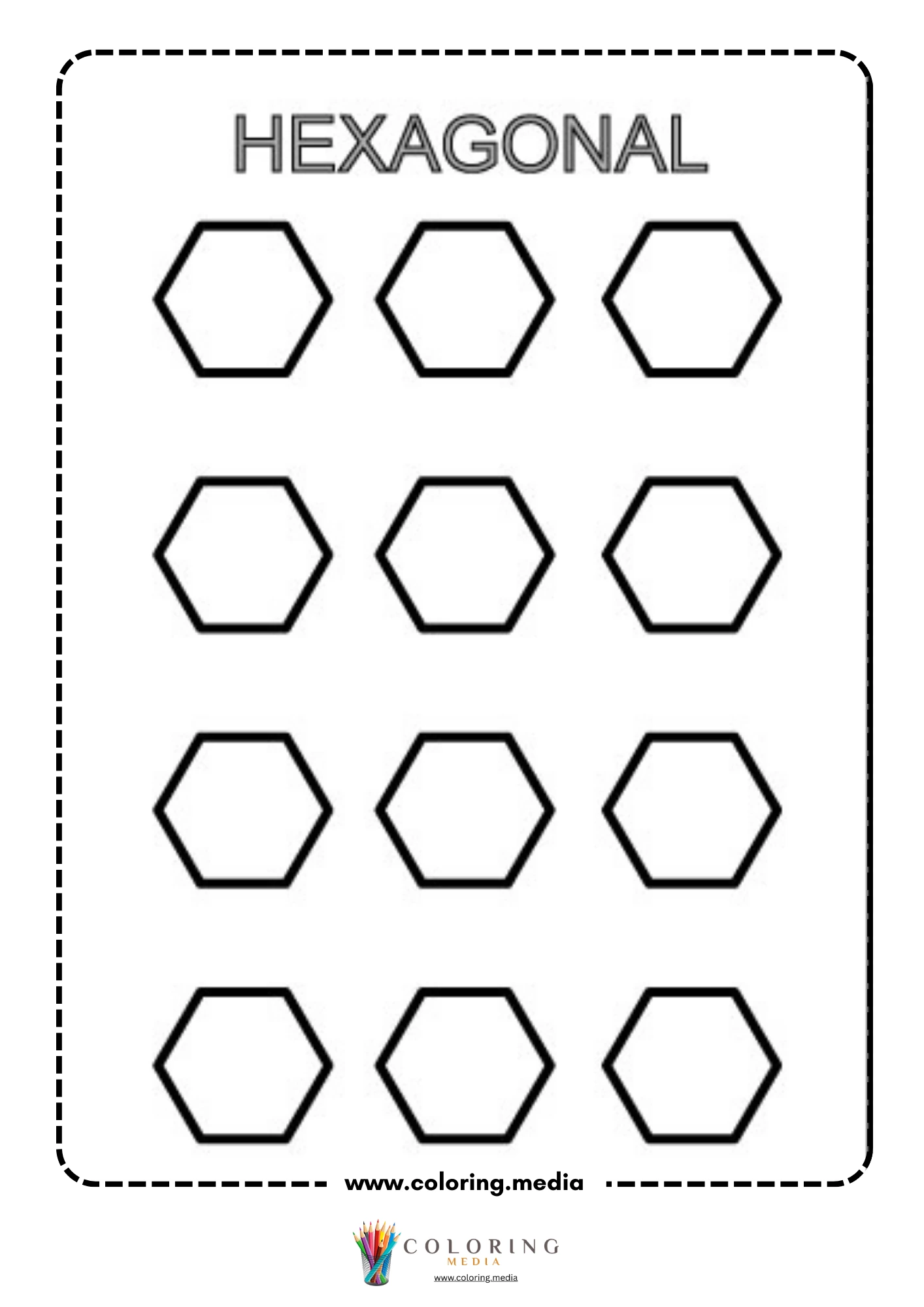 Learn and draw geometric shape activity coloring page page 26