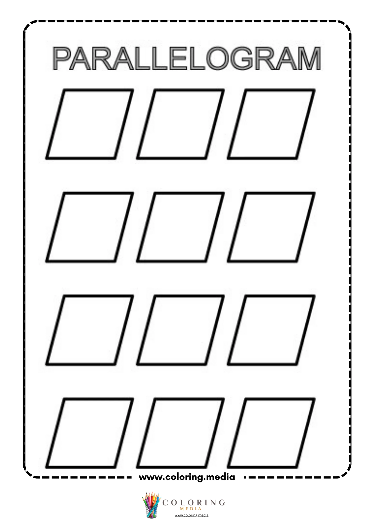 Learn and draw geometric shape activity coloring page page 28
