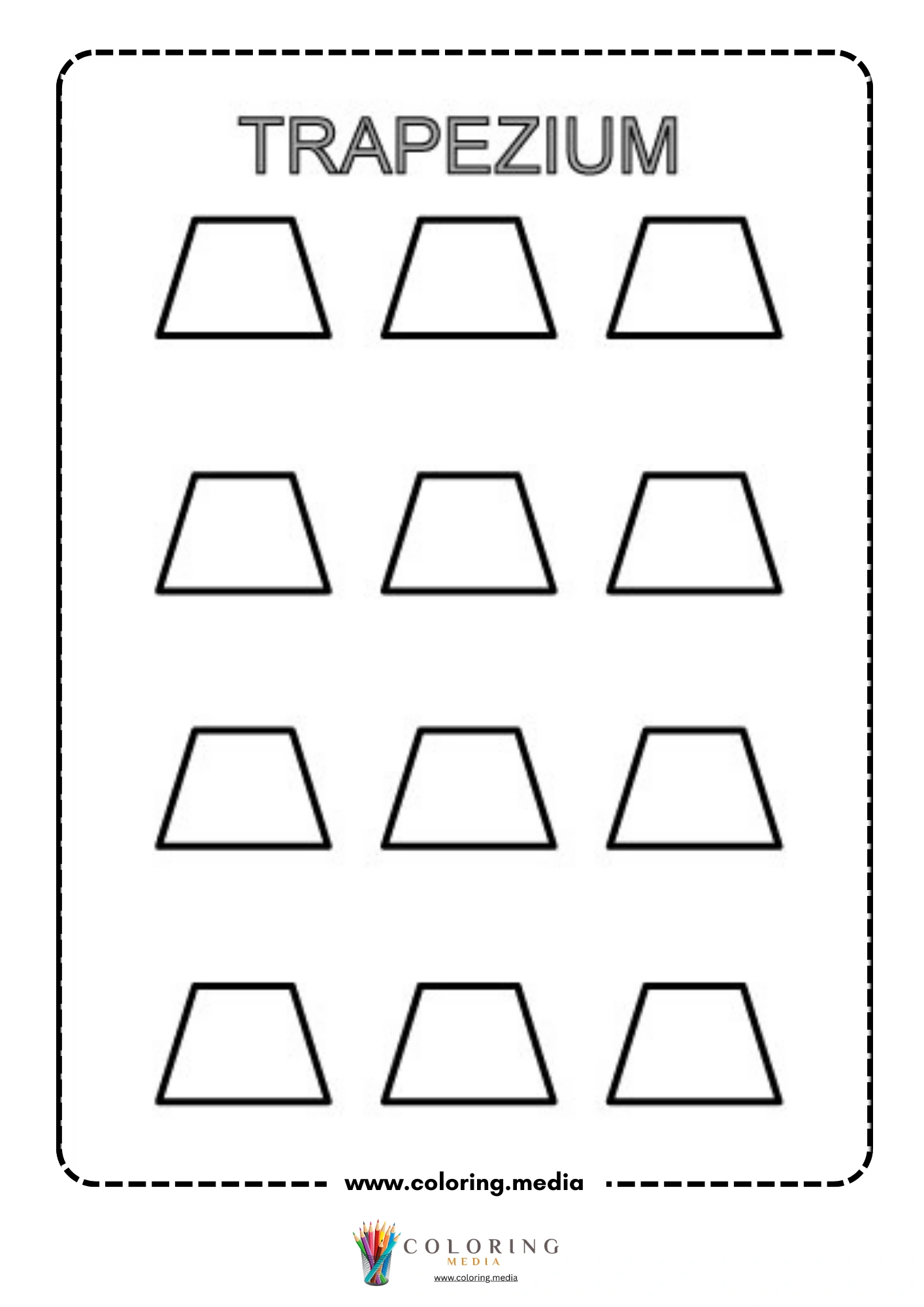 Learn and draw geometric shape activity coloring page page 30