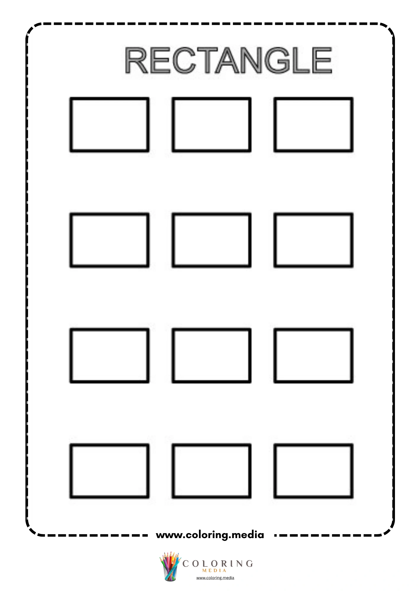 Learn and draw geometric shape activity coloring page page 31