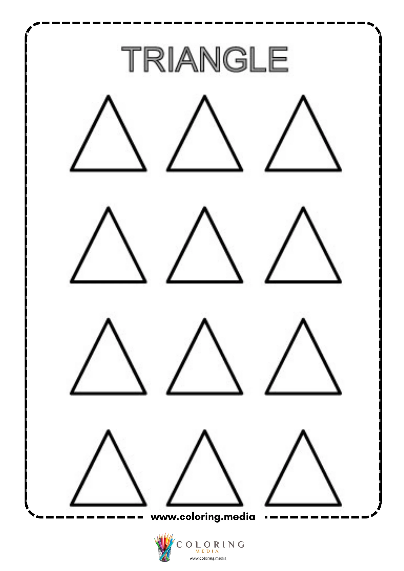 Learn and draw geometric shape activity coloring page page 32