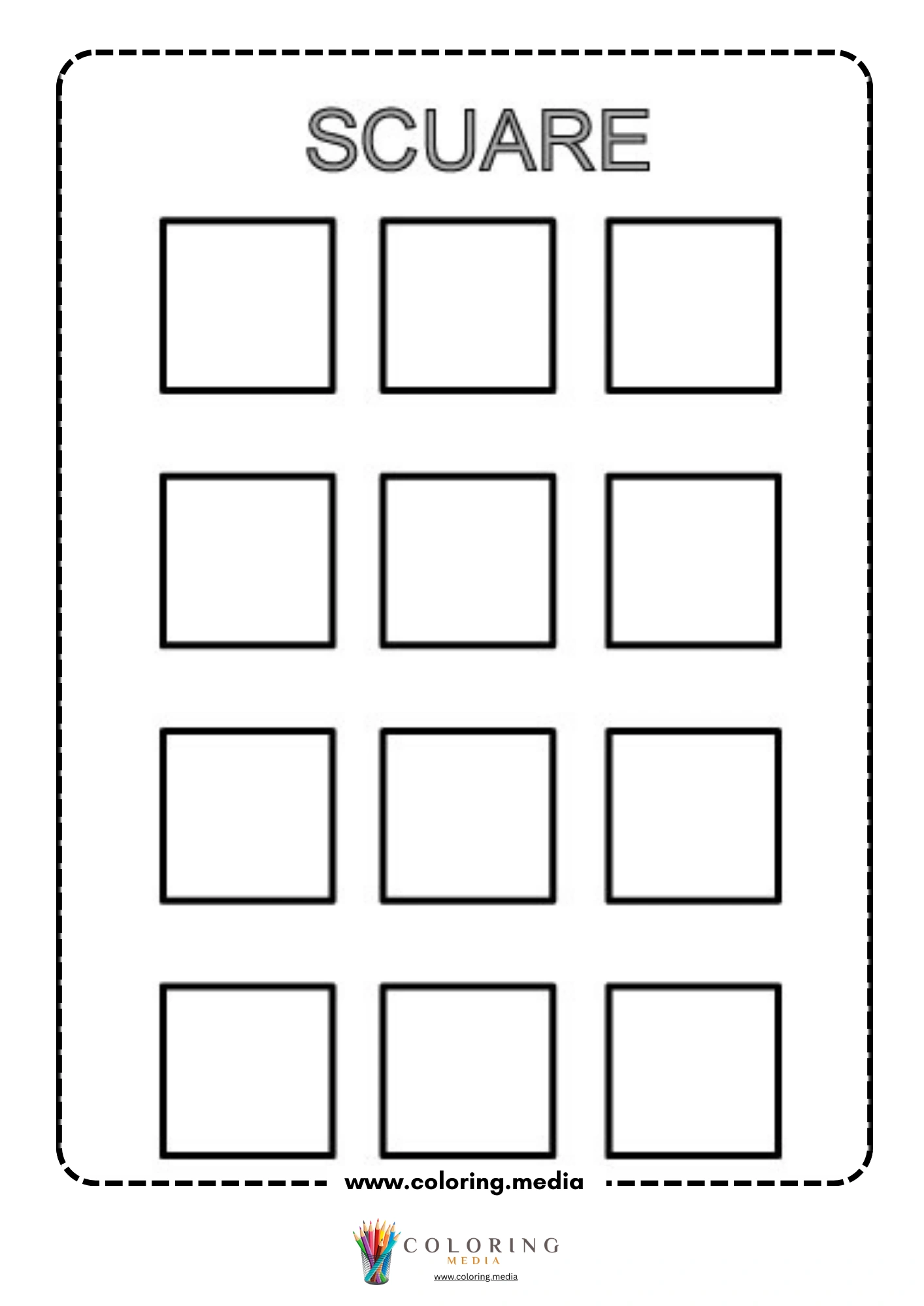 Learn and draw geometric shape activity coloring page page 33