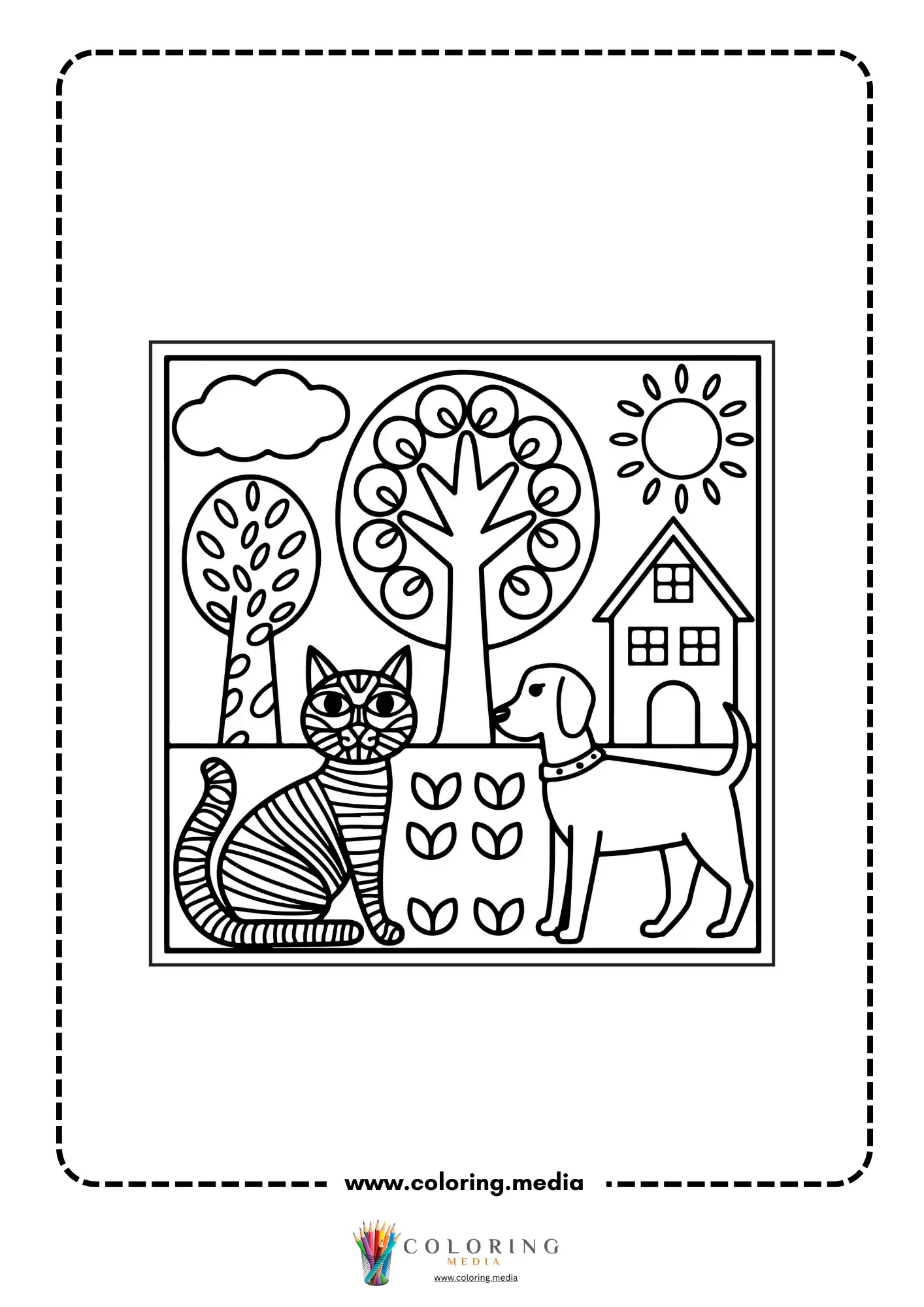 Multi-shapes coloring page with mixed geometric outline shapes page 22