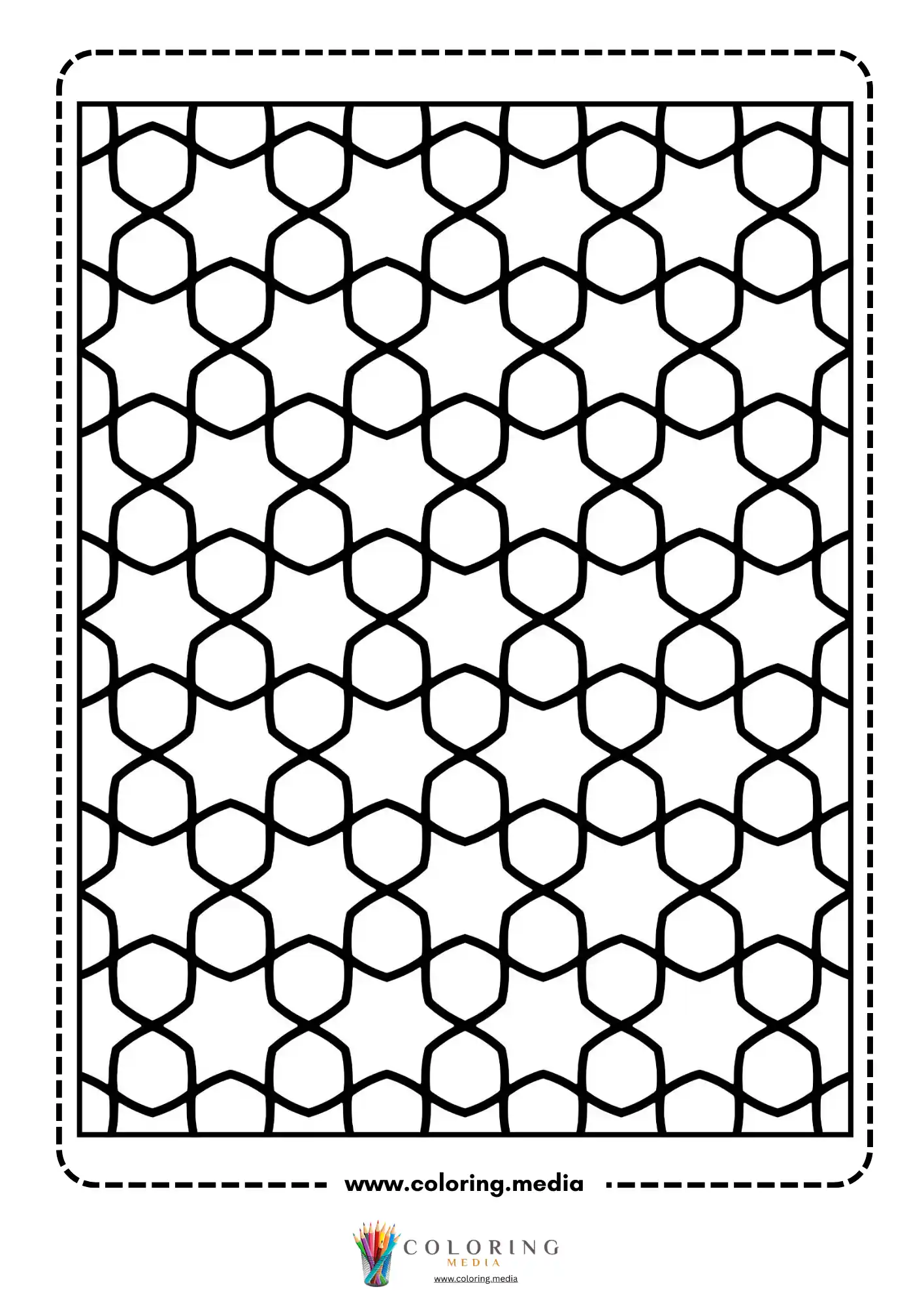 Simple pattern coloring page with bold line pattern and angular blocks