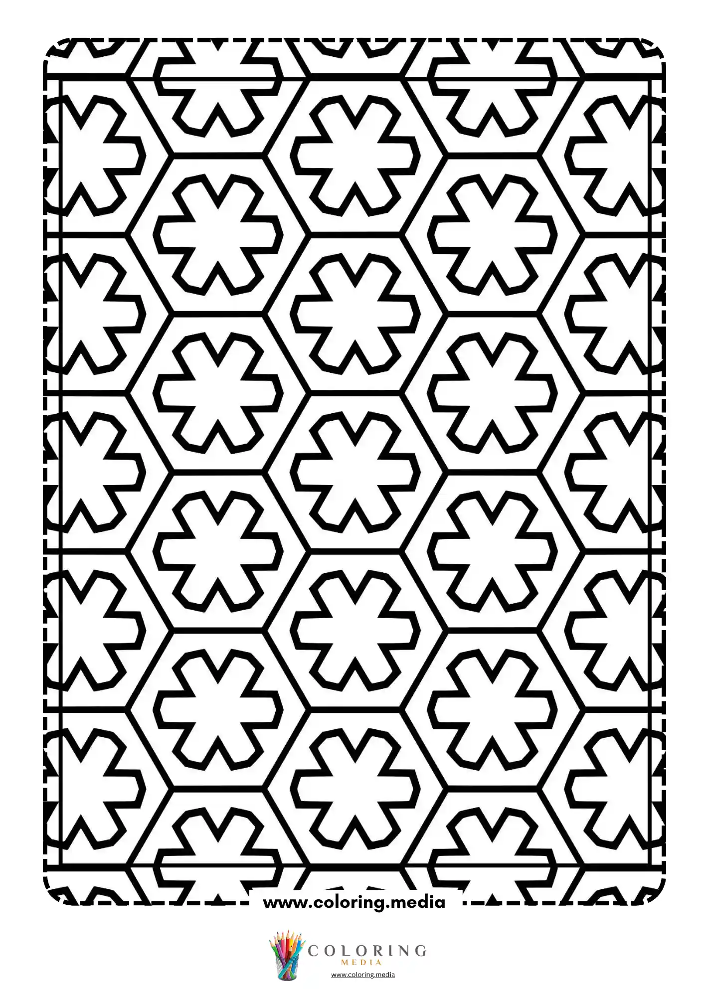 Simple pattern coloring page with repeating curved scale shapes