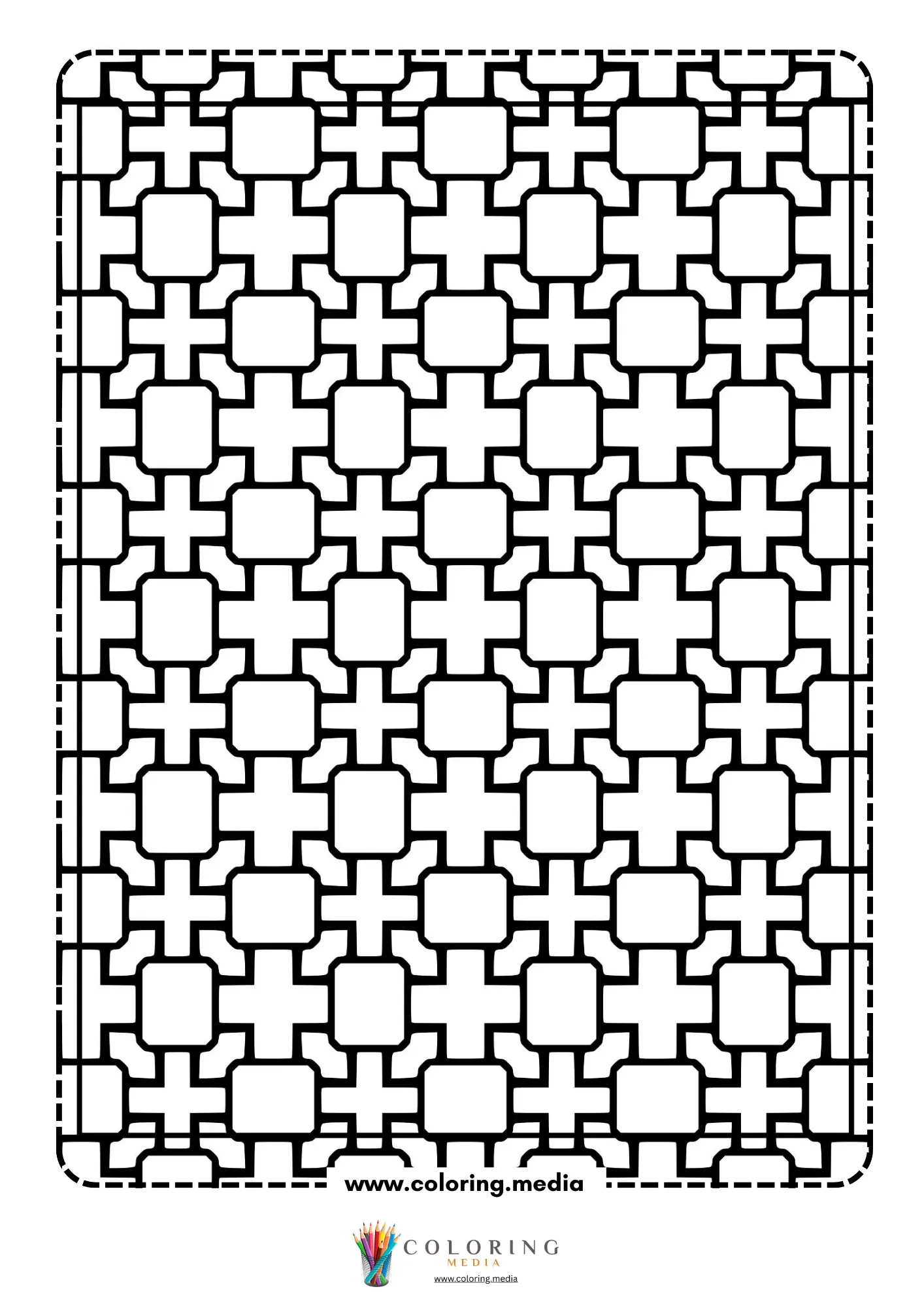 Simple pattern coloring page with simple waves and repeating curves