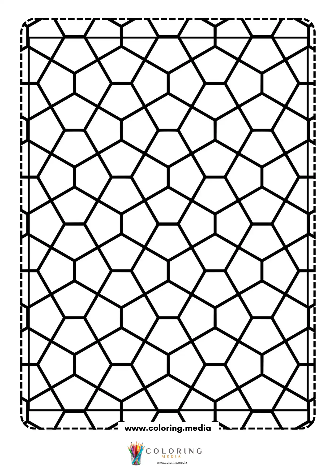 Simple pattern coloring page with simple stripe and shape repeat