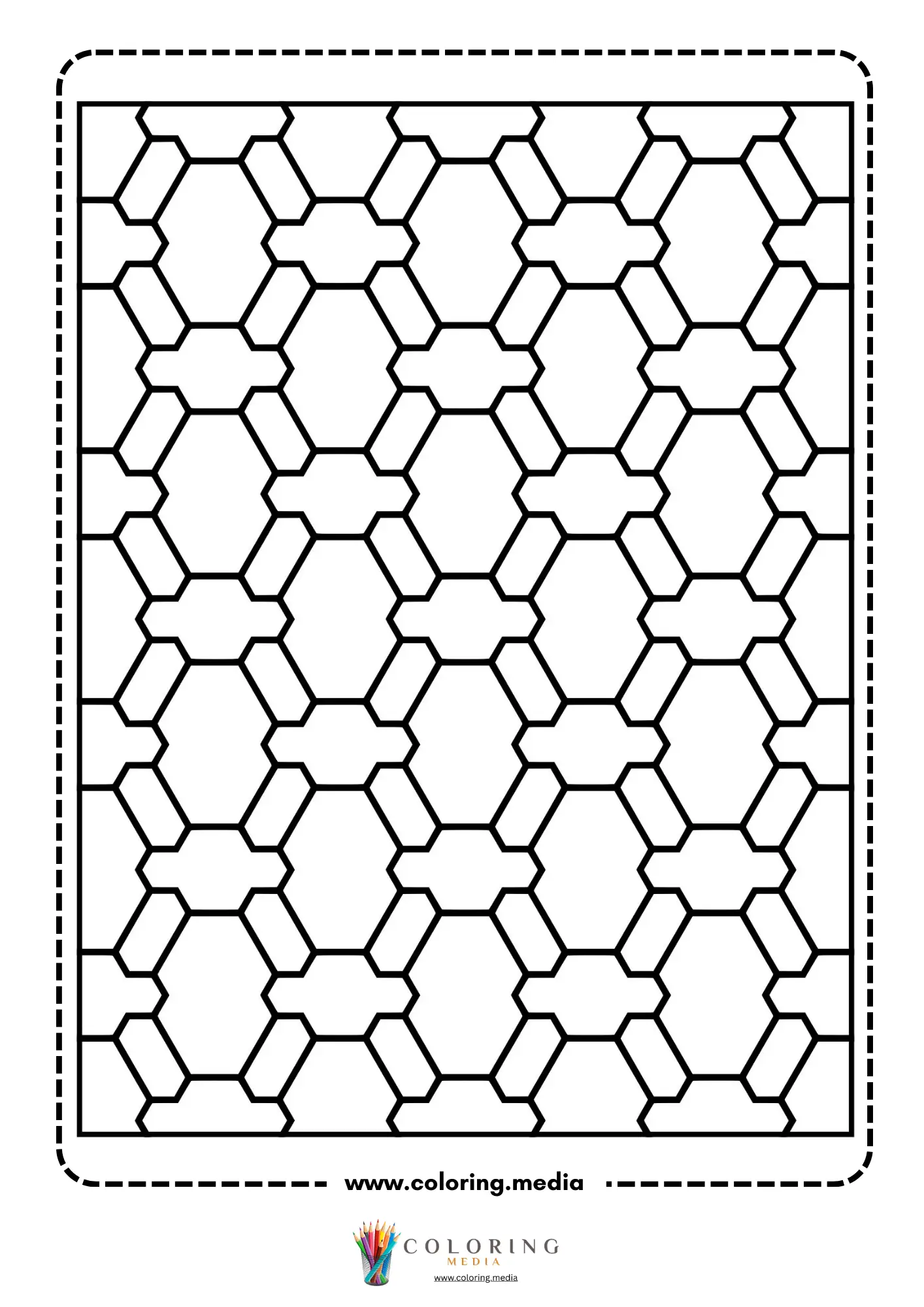 Simple pattern coloring page with clean minimal pattern shapes
