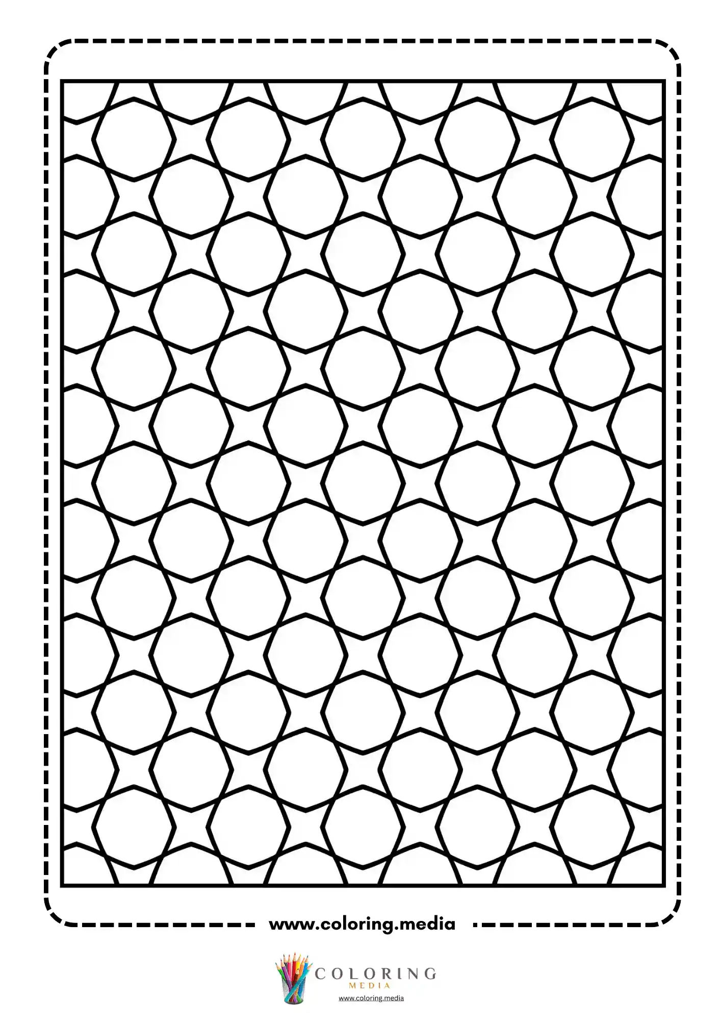 Simple pattern coloring page with easy abstract line design